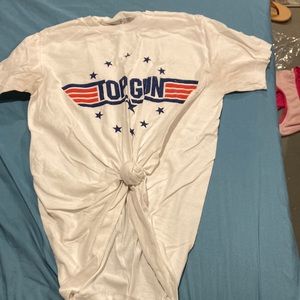 White top gun t shirt